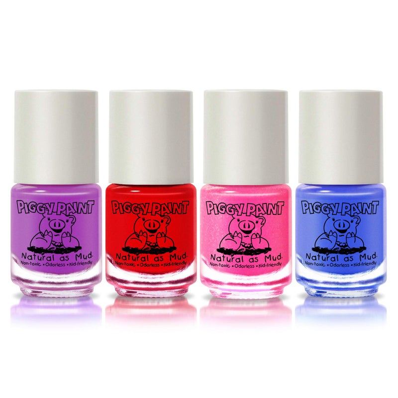 PIGGY PAINT 100% Non-toxic Girls Nail Polish - Safe, Chemical Free Low Odor for Kids, SCENTED 4 Polish Set - Image 3